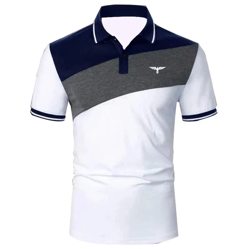 Men's breathable cotton polo shirt with short sleeves and modern fit, displayed at casualflowshop