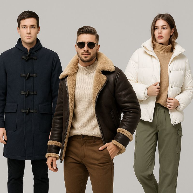 Men’s & women’s jackets and coats — corduroy, wool, shearling & puffer outerwear for all seasons at CasualFlowShop.