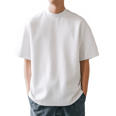 Heavyweight Cotton Tee for Men – Solid Color 350gsm T-Shirt