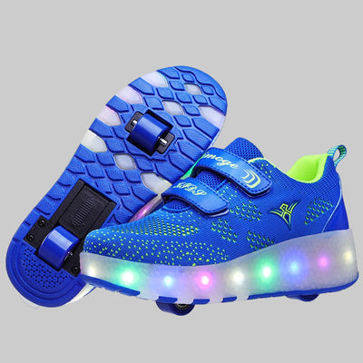 Rechargeable LED Roller Sneakers for Kids – Two-Wheel Shoes