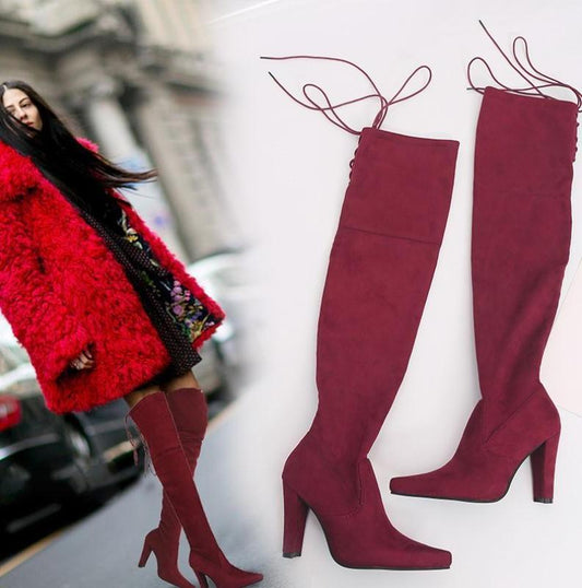 High Boots Over the Knee - Sleek and Stylish Women's Footwear - CasualFlowshop