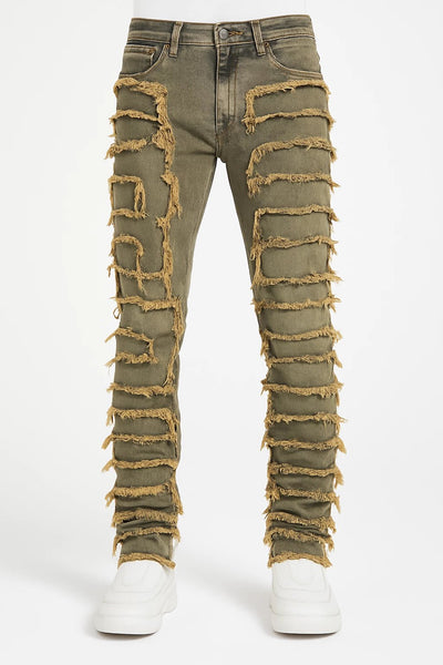 Men's Creative Tassel Straight Leg Jeans