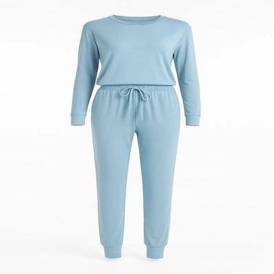 Women's 2-Piece Cotton-Linen Set – Casual Top & Trousers