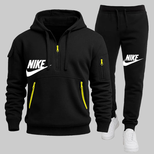 Men's Casual Jogger Sportswear Set – Multi-Pocket Hoodie & Sweatpants - CasualFlowshop