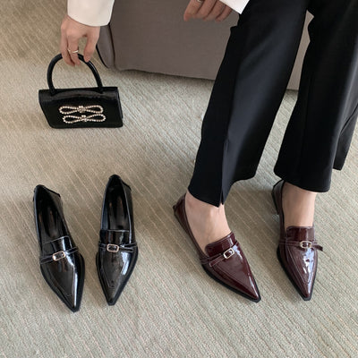 Chunky Heel Pointed Shoes - Stylish Comfort for Every Step