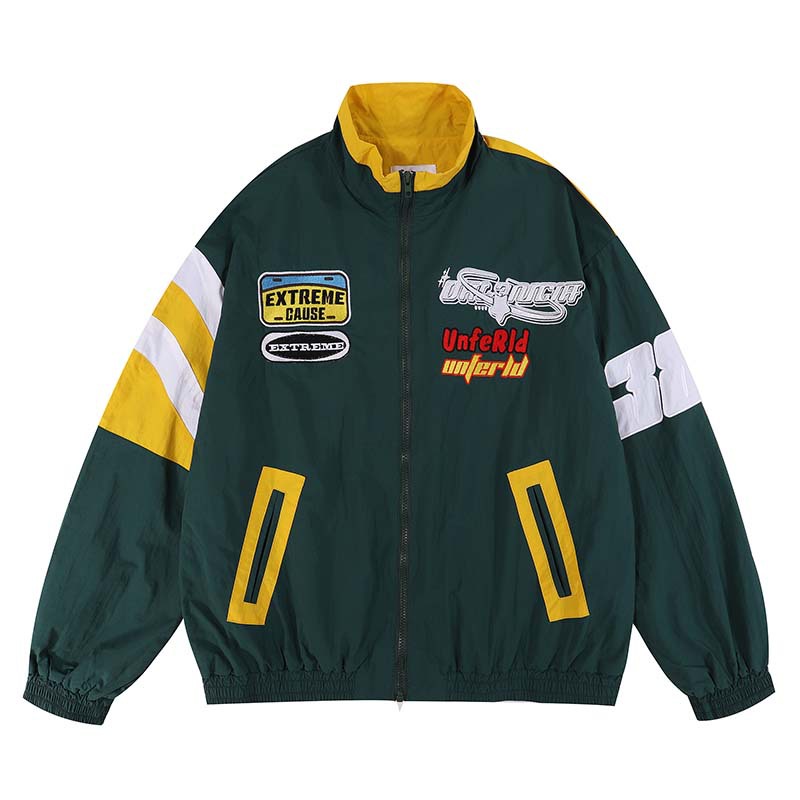 Loose Casual Stand Collar Motorcycle Style Jacket For Men - CasualFlowshop