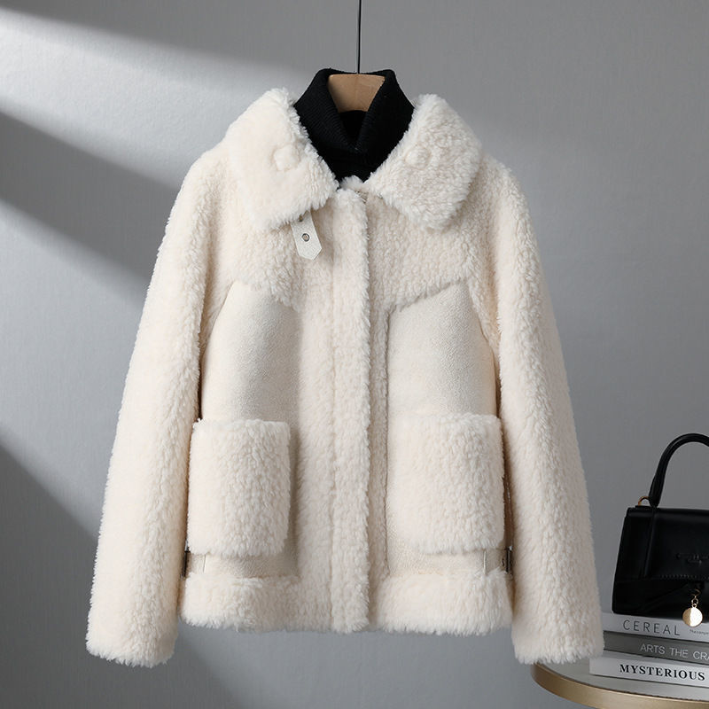 Chenille Coat Stitching Fur Coat Women - CasualFlowshop