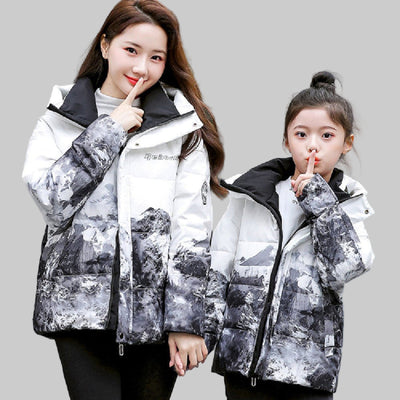 Cozy and Stylish Mid-Waist Down Jacket for Kids – Available in Black, Red, and Purple