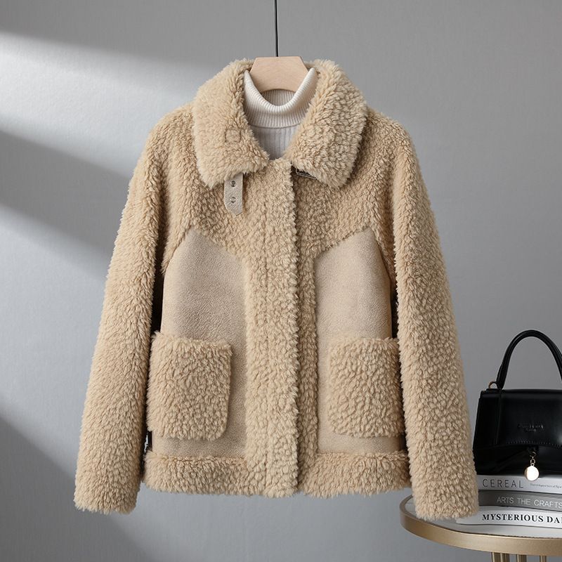 Chenille Coat Stitching Fur Coat Women - CasualFlowshop