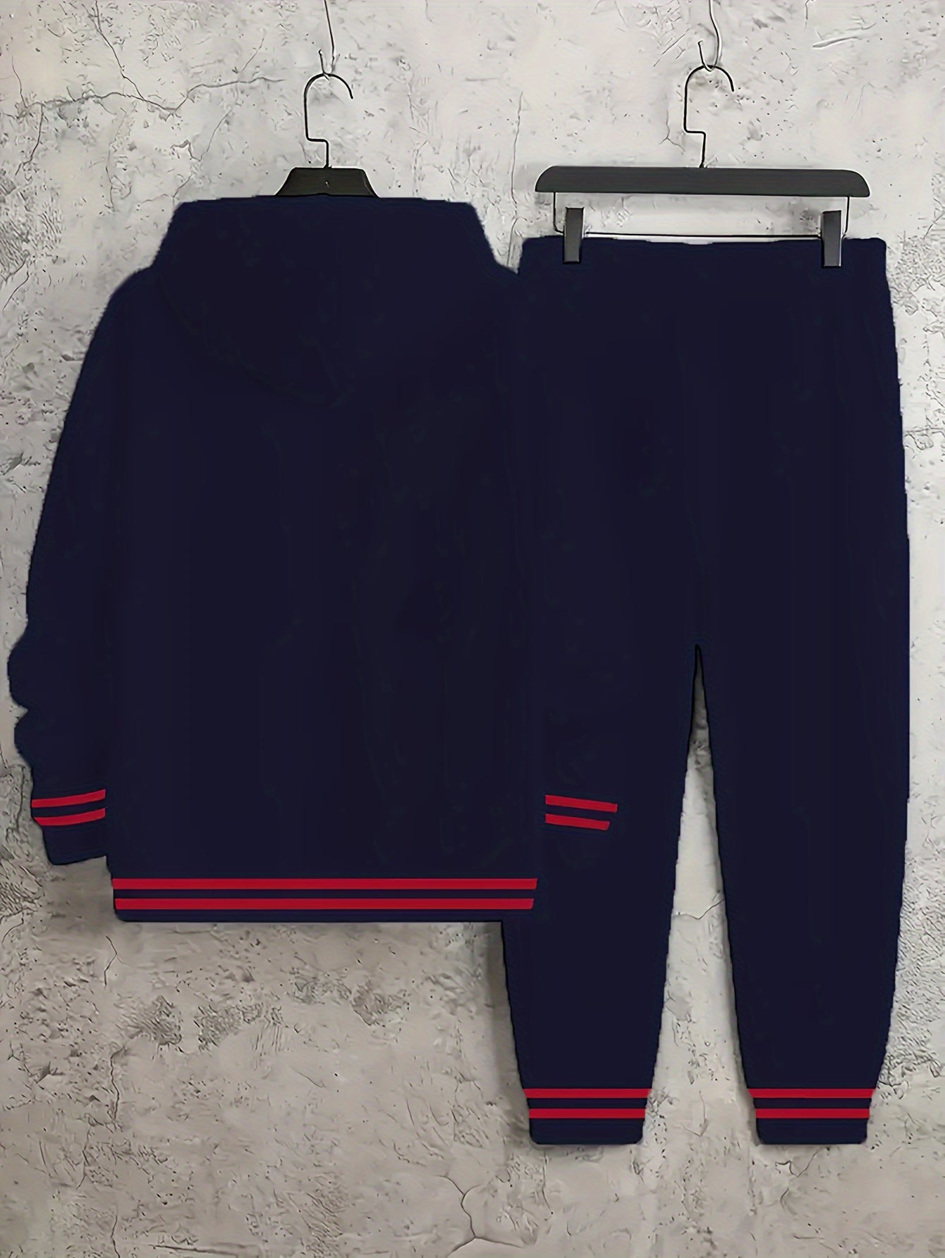 Parisian Chic Geometric Pattern Hoodie & Joggers Set - Casusalflowshop