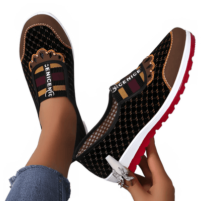 Women’s Slip-On Walking Shoes for Flat Feet – Breathable Mesh Comfort Flats