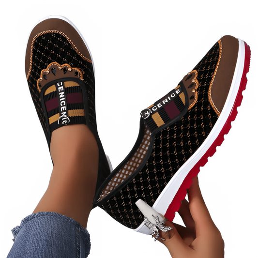 Women’s Slip - On Walking Shoes for Flat Feet – Breathable Mesh Comfort Flats - CasualFlowshop