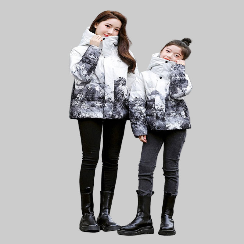Cozy and Stylish Mid - Waist Down Jacket for Kids – Available in Black, Red, and Purple - CasualFlowshop