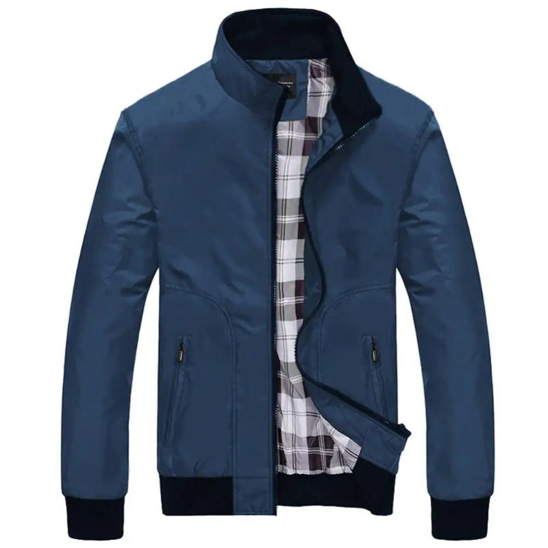  Men's Slim Fit Casual Jacket with a zipper closure and side pockets -Casualflowshop