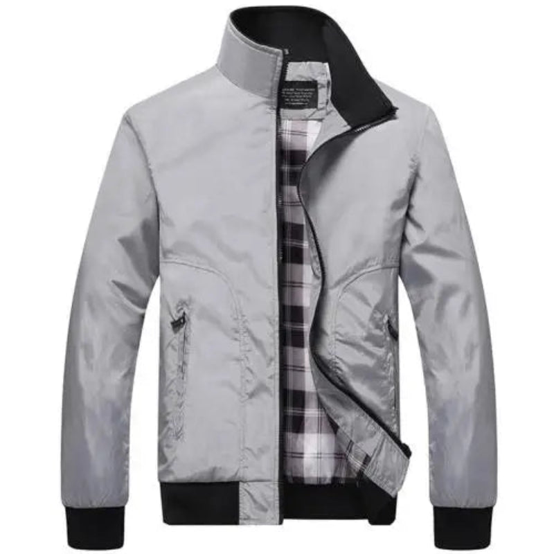  Men's Slim Fit Casual Jacket with a zipper closure and side pockets -Casualflowshop