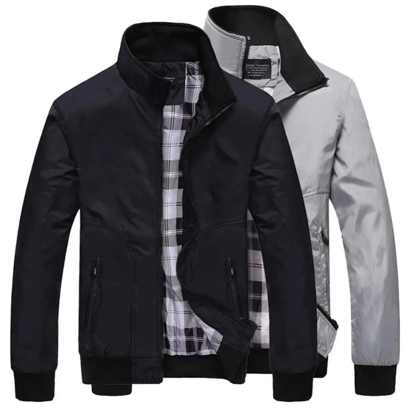  Men's Slim Fit Casual Jacket with a zipper closure and side pockets -Casualflowshop