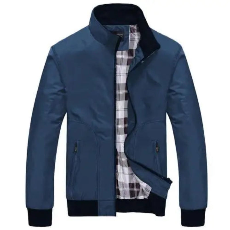  Men's Slim Fit Casual Jacket with a zipper closure and side pockets -Casualflowshop