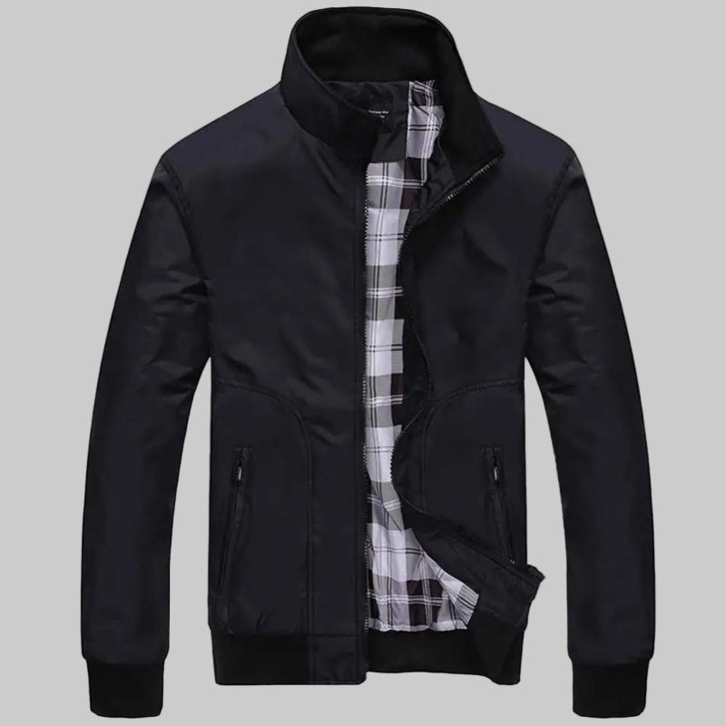  Men's Slim Fit Casual Jacket with a zipper closure and side pockets -Casualflowshop