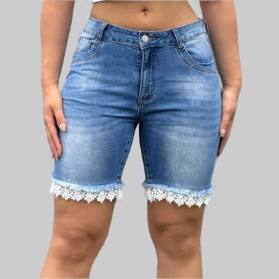 Women’s Blue Ripped Denim Shorts – Casual & Chic  Style