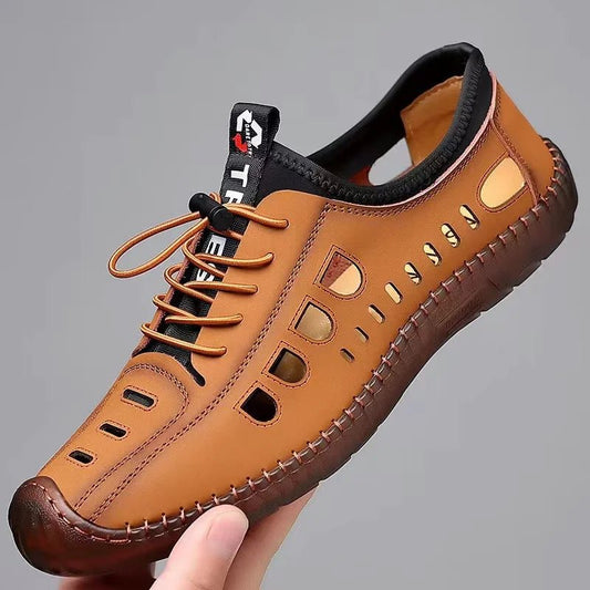Men's Summer Casual Sandals – Breathable Hollow - Out Flat Shoes - CasualFlowshop