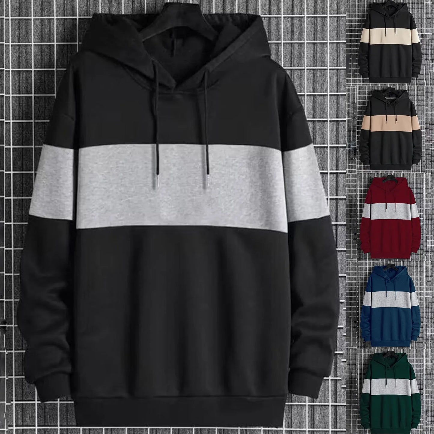 Elevate Your Style: Exclusive Patchwork Hoodie Sweater for Men - CasualFlowshop