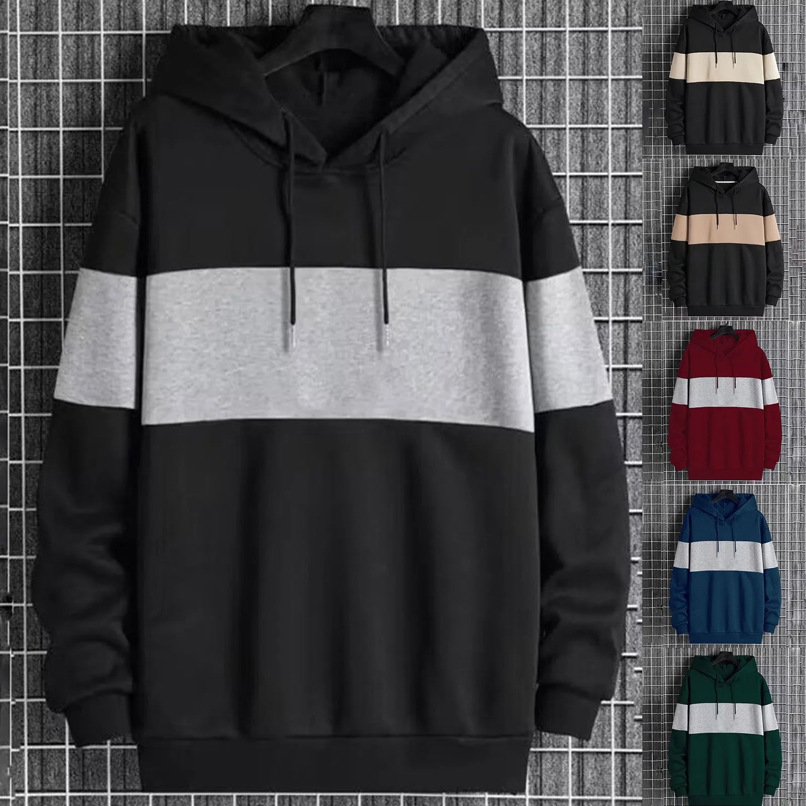 Elevate Your Style: Exclusive Patchwork Hoodie Sweater for Men - CasualFlowshop