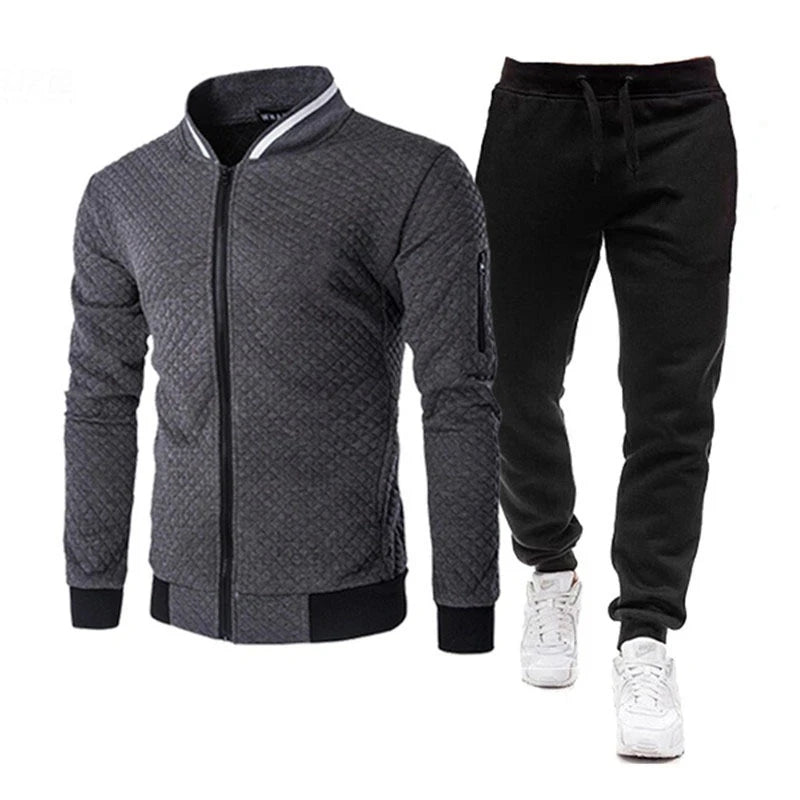 Men’s Hooded Tracksuit Set – Soft Cotton Sweatshirt & Pants for Autumn/Winter - CasualFlowshop