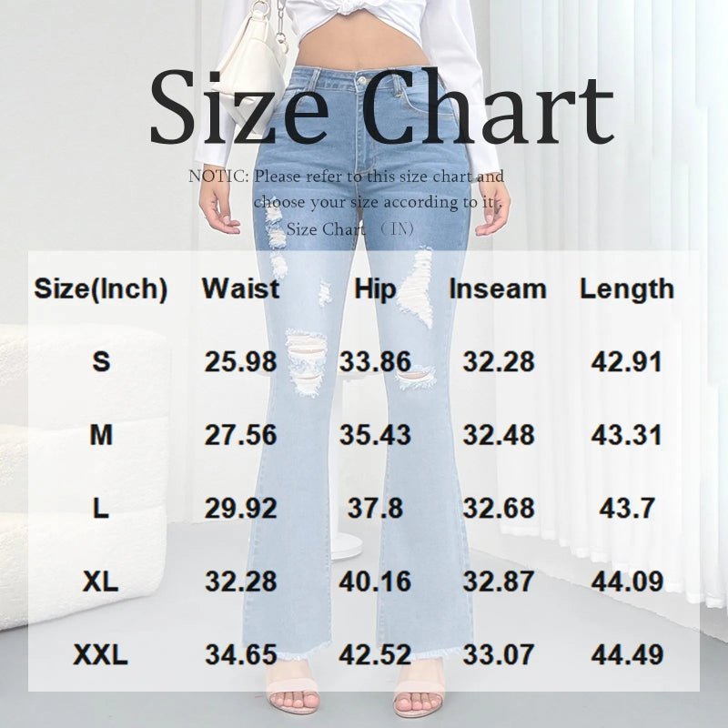 women’s stretchy skinny jeans – High Waist Ripped Casual Denim Pants - CasualFlowshop