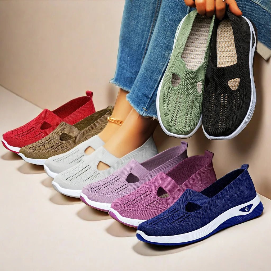 Women's Casual Walking Shoes – Breathable Slip - On Comfort Sneakers - CasualFlowshop