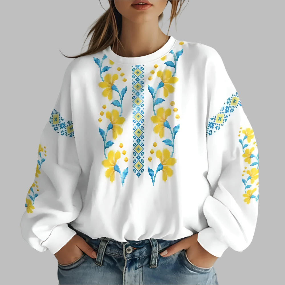 Ukrainian Folk Print Oversized Hoodie – Warm and Stylish Sweatshirt for Men and Women - CasualFlowshop