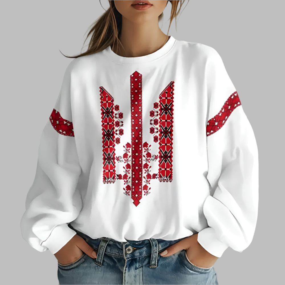 Ukrainian Folk Print Oversized Hoodie – Warm and Stylish Sweatshirt for Men and Women - CasualFlowshop
