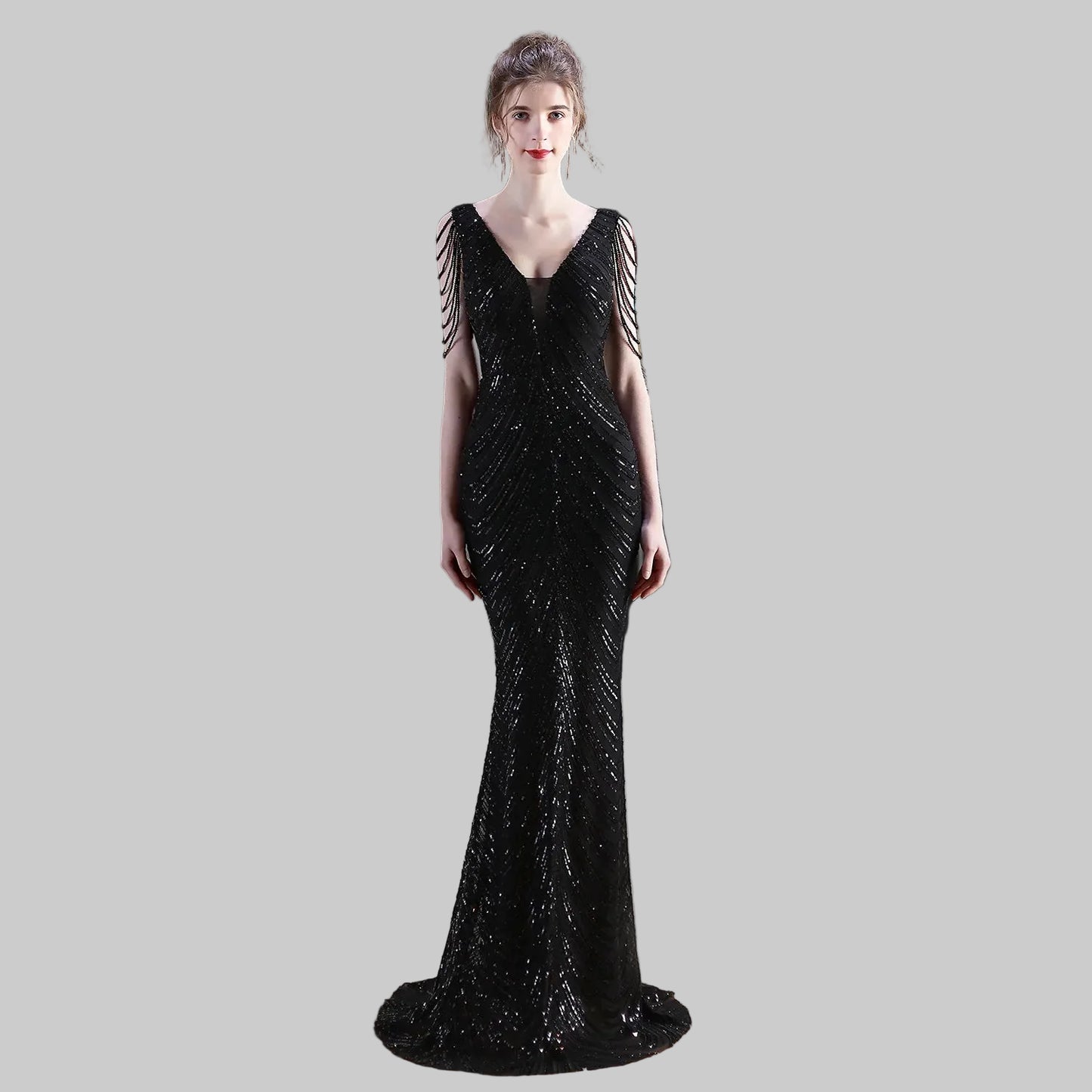 Women’s Formal Evening Party Dress – Sophisticated Long Black Dress - CasualFlowshop