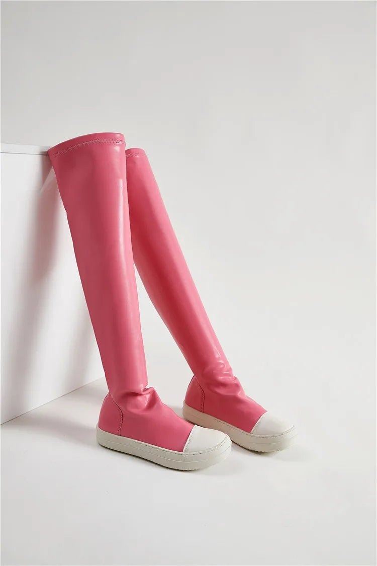 Elegant Black Over - the - Knee Women's Boots – Chic & Comfortable Style - CasualFlowshop