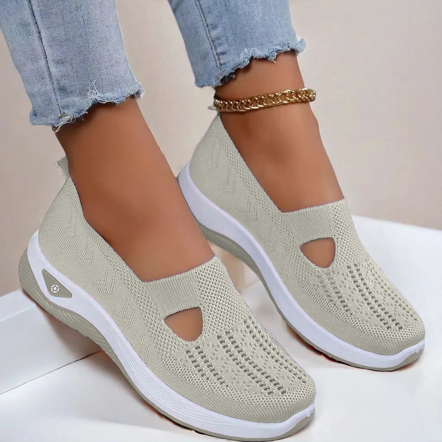 Women's Casual Walking Shoes – Breathable Slip - On Comfort Sneakers - CasualFlowshop