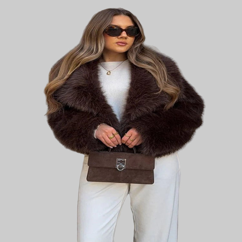 Elegant Women's Faux Fur Winter Coat - CasualFlowshop