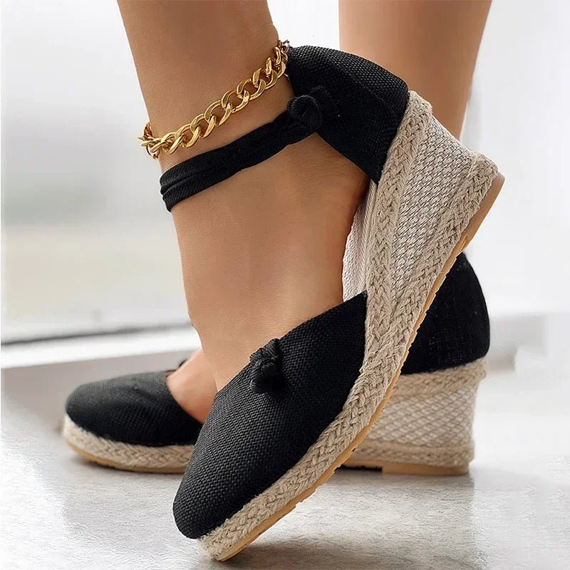 Women's Braided Wedge Sandals – 6cm Espadrille Platform - CasualFlowshop
