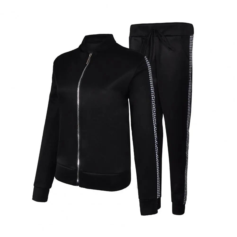 Women's Athleisure Two-Piece Set: Turtleneck Tracksuit, Gym & Casual Wear - CasualFlowshop