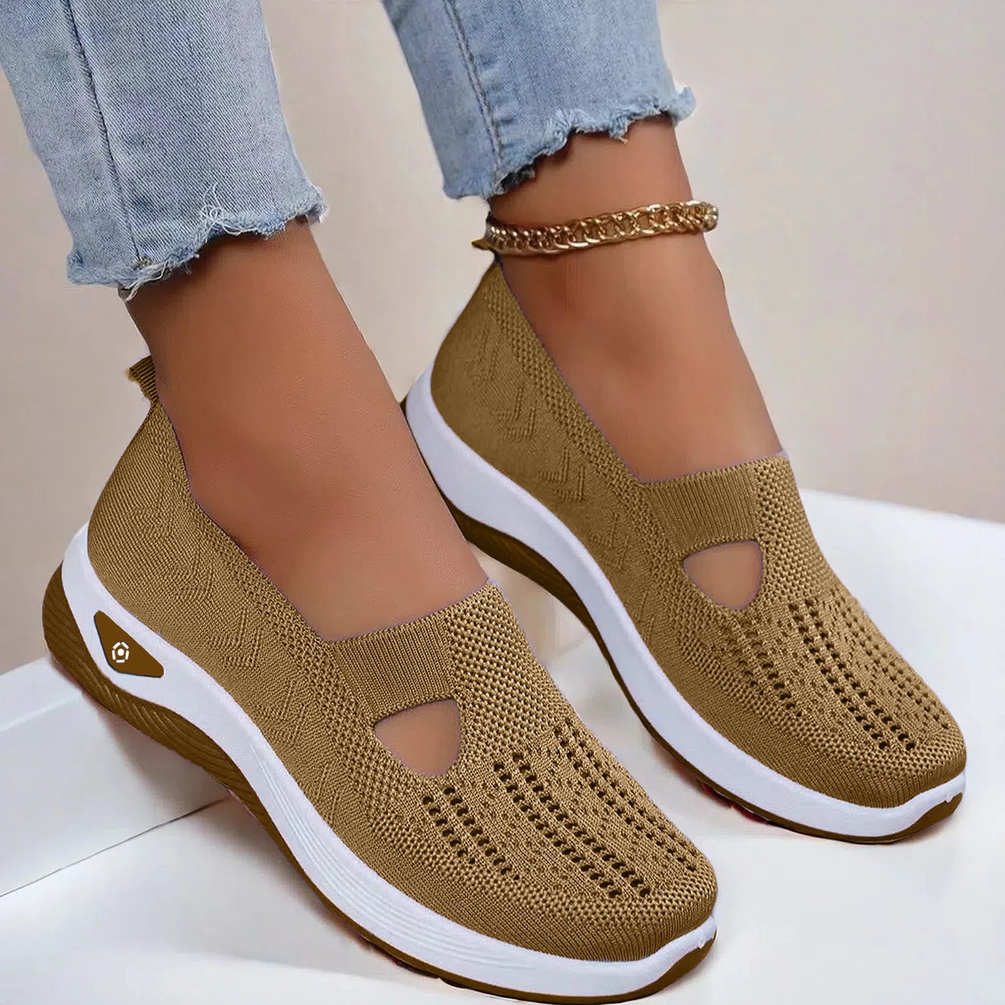 Women's Casual Walking Shoes – Breathable Slip - On Comfort Sneakers - CasualFlowshop
