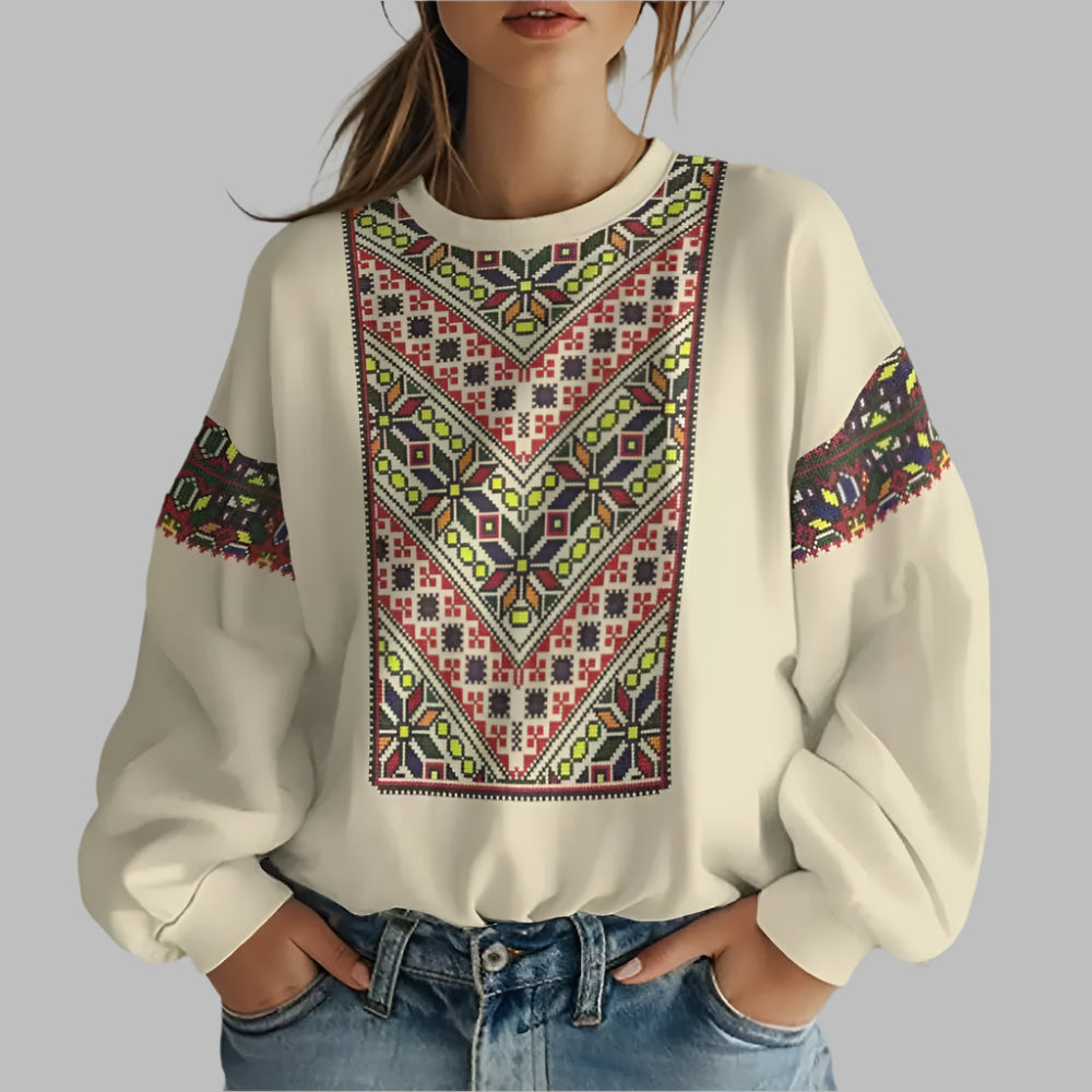 Ukrainian Folk Print Oversized Hoodie – Warm and Stylish Sweatshirt for Men and Women - CasualFlowshop