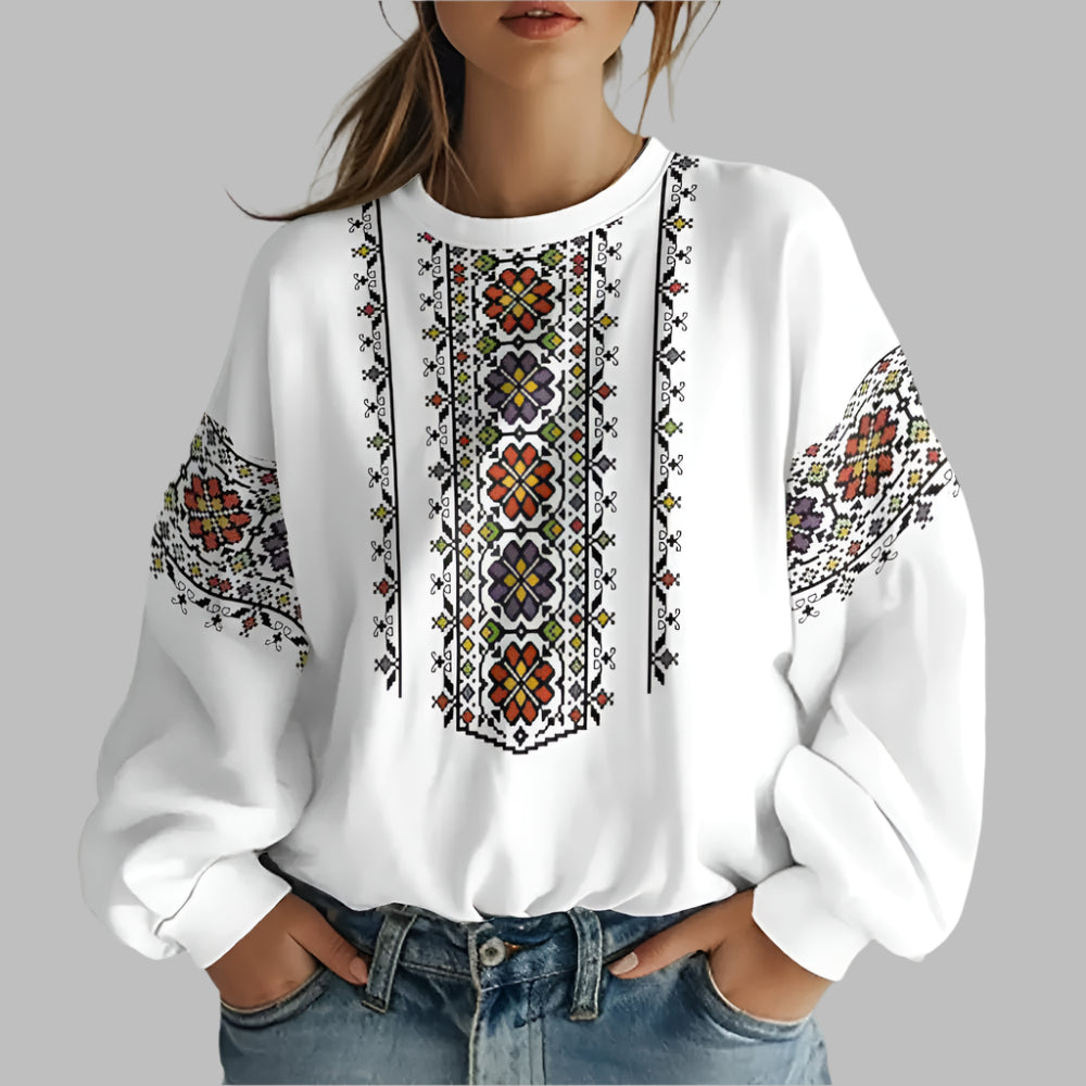 Ukrainian Folk Print Oversized Hoodie – Warm and Stylish Sweatshirt for Men and Women - CasualFlowshop