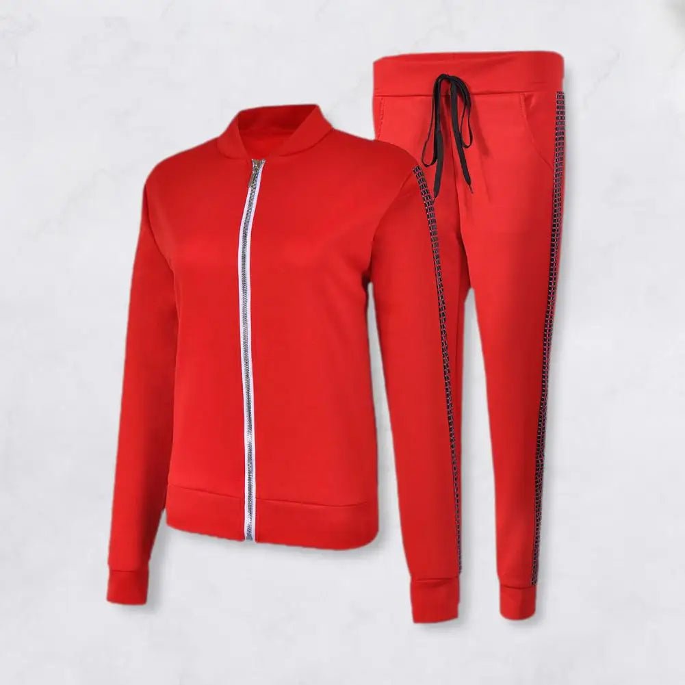 Women's Athleisure Two-Piece Set: Turtleneck Tracksuit, Gym & Casual Wear - CasualFlowshop