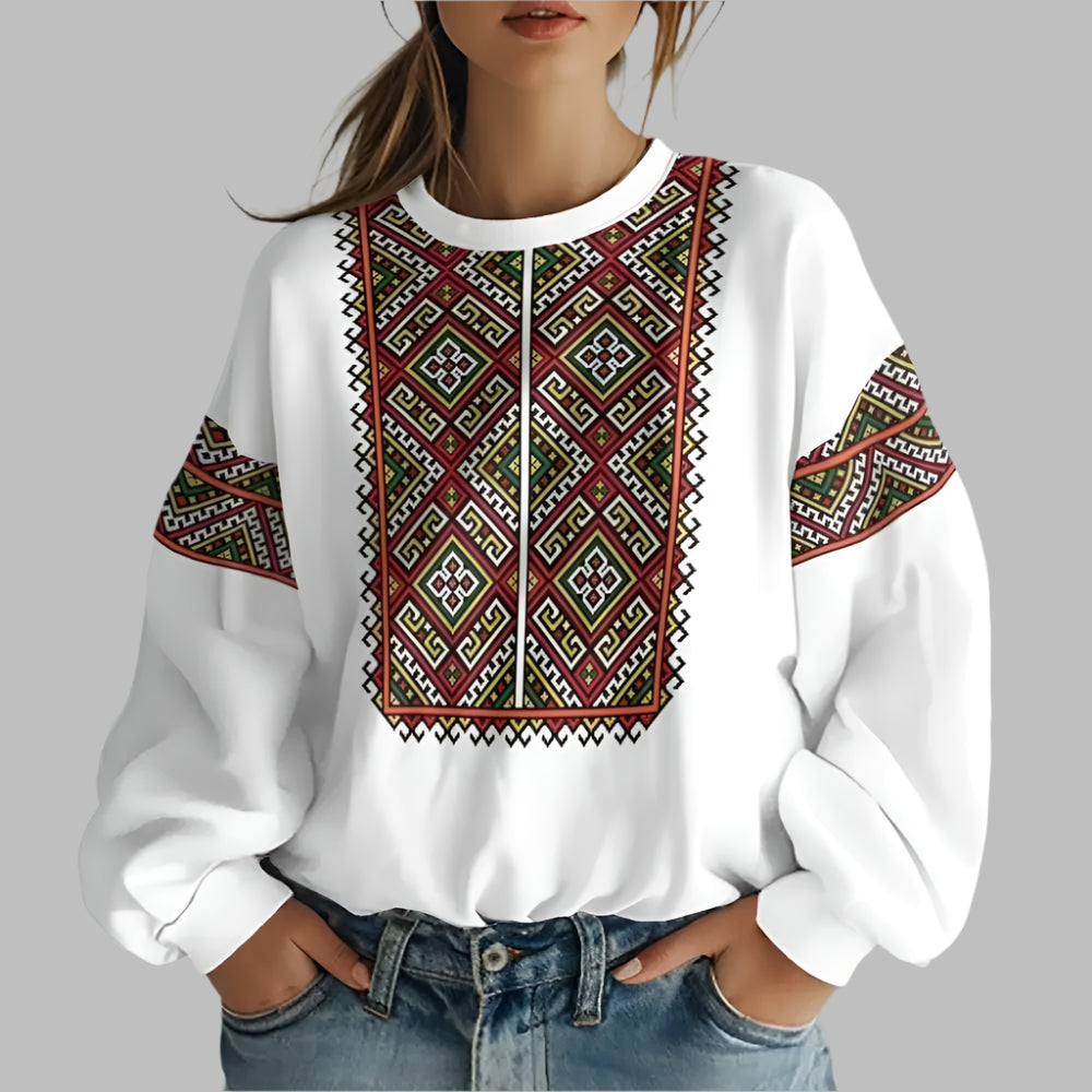 Ukrainian Folk Print Oversized Hoodie – Warm and Stylish Sweatshirt for Men and Women - CasualFlowshop