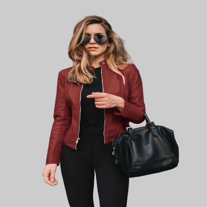 Women’s Urban PU Leather Jacket – Sleek Y2K Street Look - CasualFlowshop