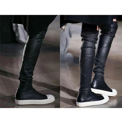 Botas negras elegantes por encima de la rodilla para mujer: estilo elegante y cómodo