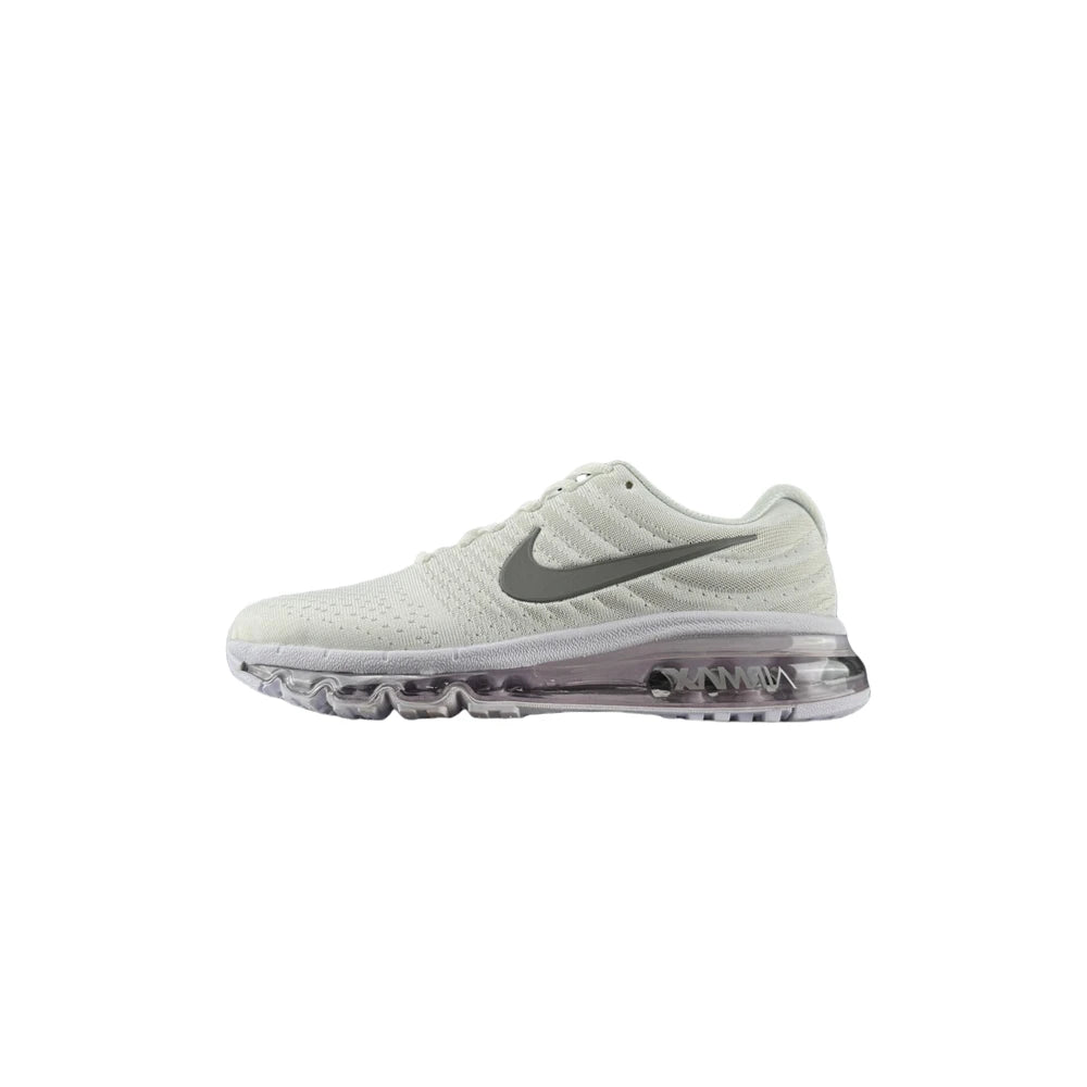 White Nike Alpha Trainer 6 Air Cushion Shoes with a gray swoosh logo on a white background