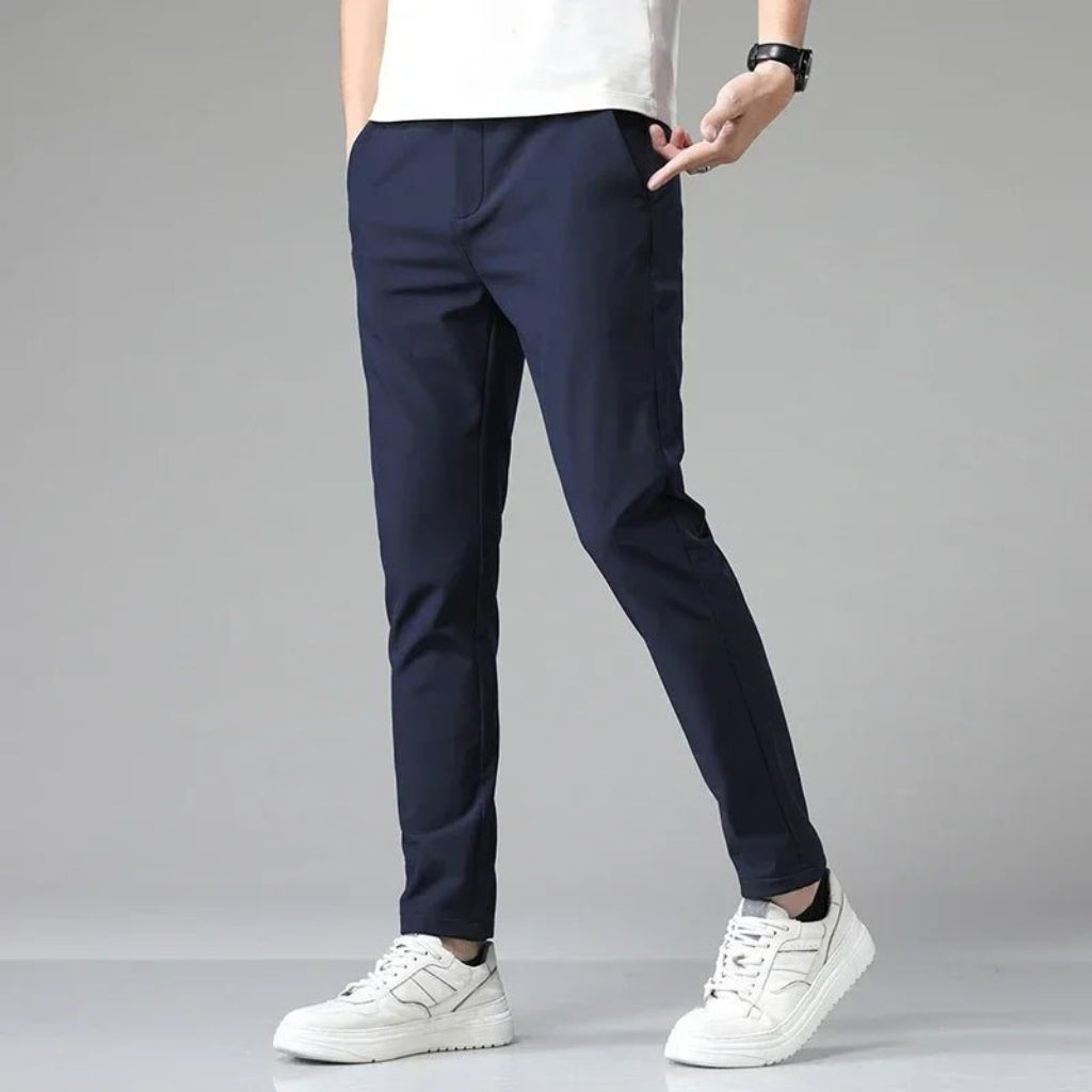 Men’s Black Stretch Casual Pants – Tailored Comfort for Everyday Style - CasualFlowshop