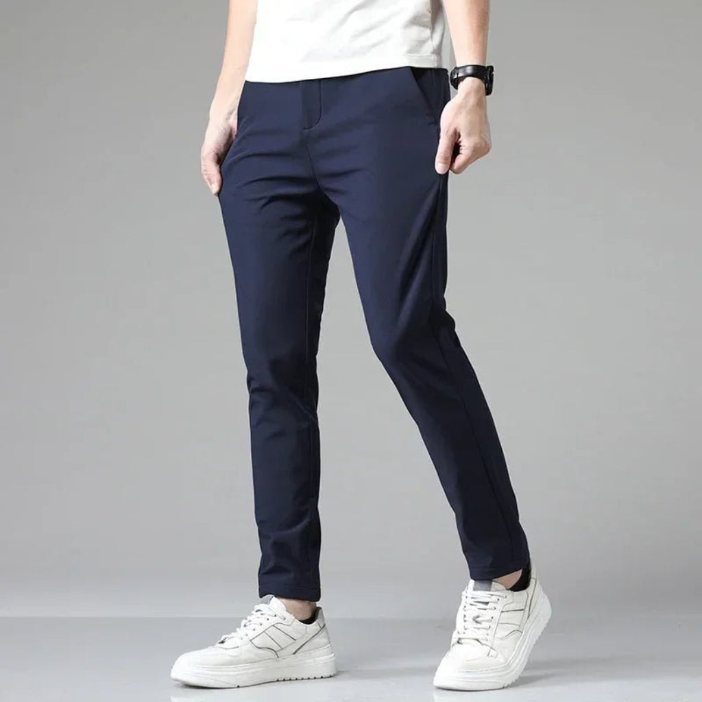 Men’s Black Stretch Casual Pants – Tailored Comfort for Everyday Style - CasualFlowshop