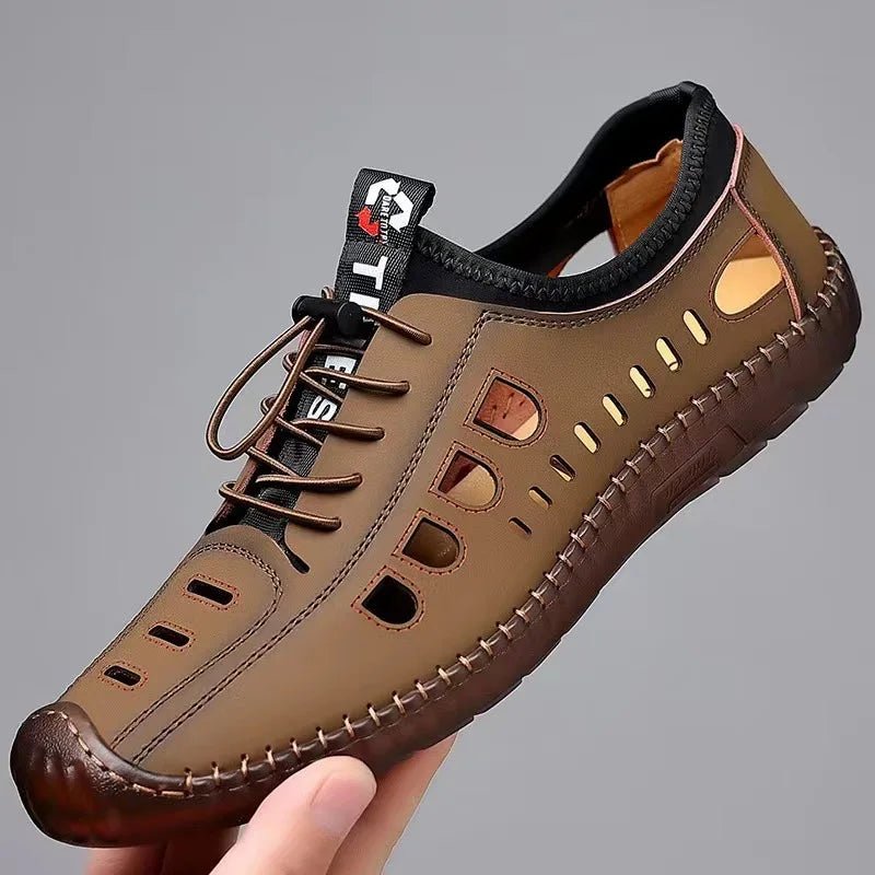 Men's Summer Casual Sandals – Breathable Hollow - Out Flat Shoes - CasualFlowshop