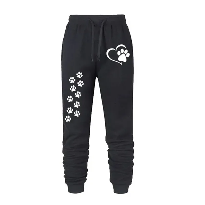 Women's jogger sweatpants with cat paw print design – soft cotton blend, ideal for fitness, lounging, and casual wear.