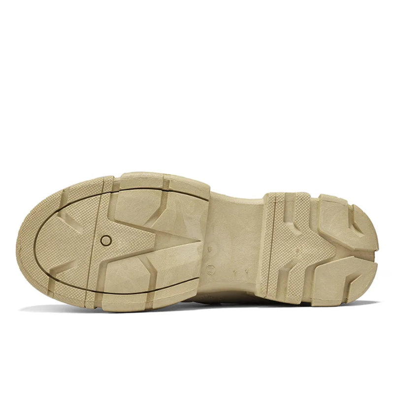 Close-up of a beige shoe sole on a white background